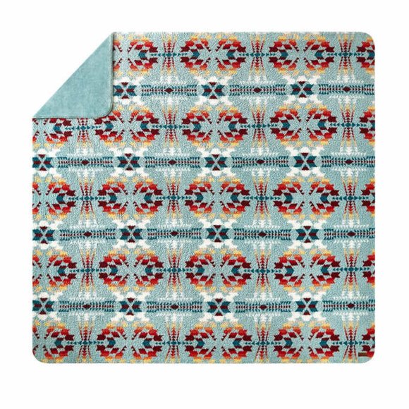 KING Pendleton Sherpa Fleece Blanket BLUE - Picture 2 of 4